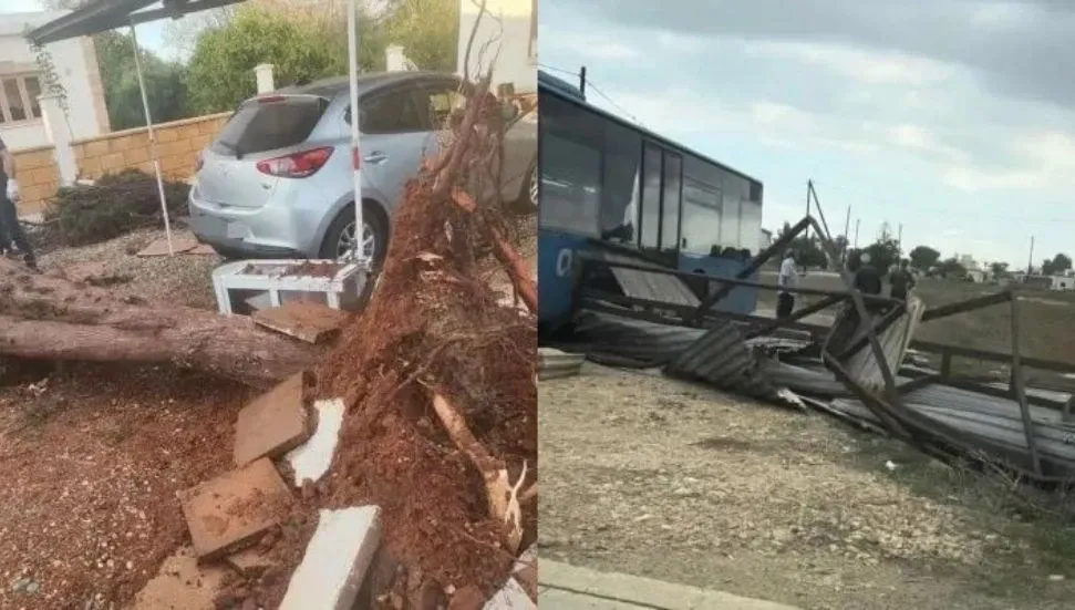 Güney Kıbrıs’ta tornado evlere ve altyapıya zarar verdi
