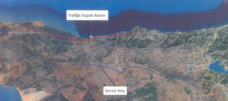 Geçitköy-Lapta ayrımı ile Kayalar-Sadrazamköy güzergahı 16 Ekim’e kadar kapalı